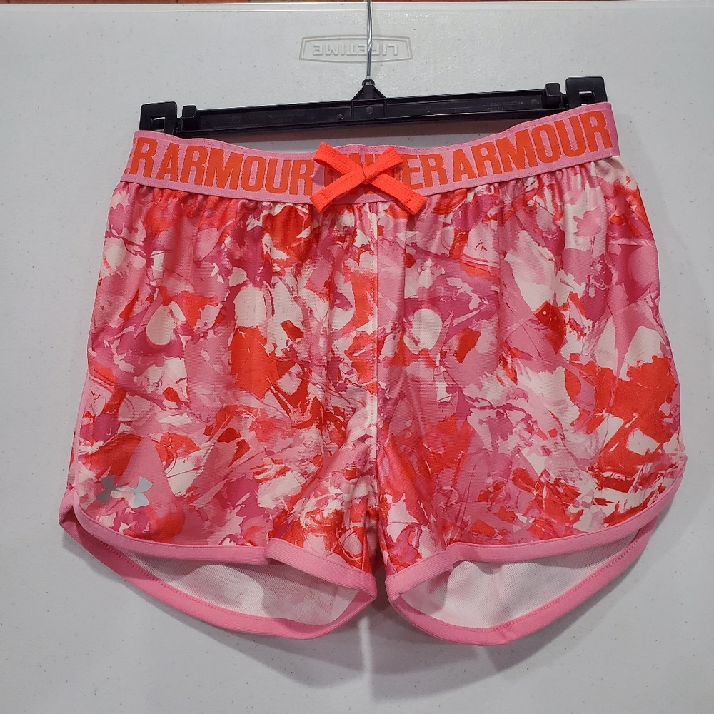 Under Armour Girls Pink & Coral Active Shorts